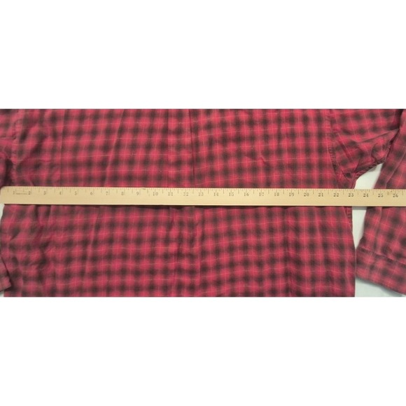 VTG Patagonia men's red/black check shirt LG button up LS Organic Cotton pocket - Picture 13 of 14